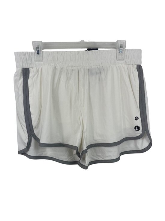 Traj3ctory Pants - Traj3ctory Lightweight White Shorts With Gray Trim Elastic Waistband Womens L